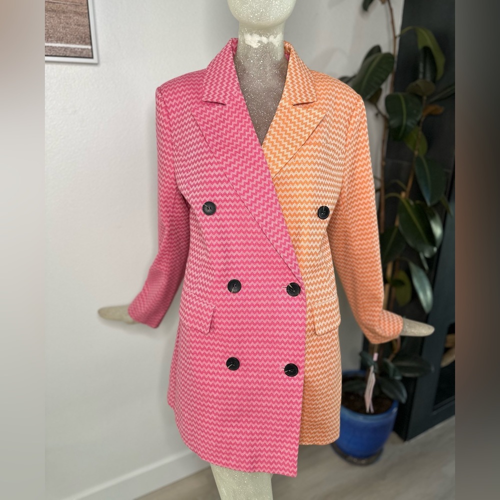 Avec Les Filles Pink and Orange Trench Coat